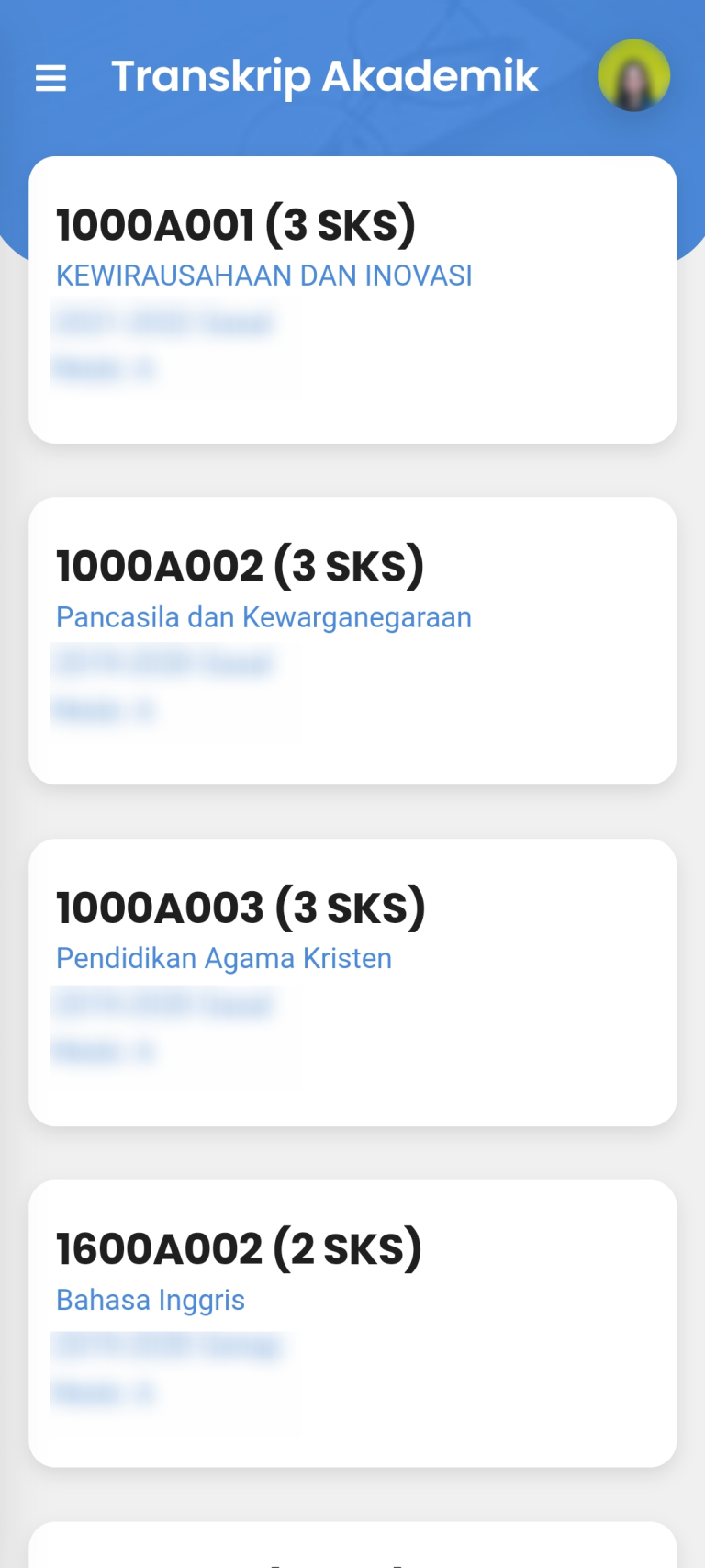 Step 3 - Melihat Transkrip Akademik (Mobile) 2