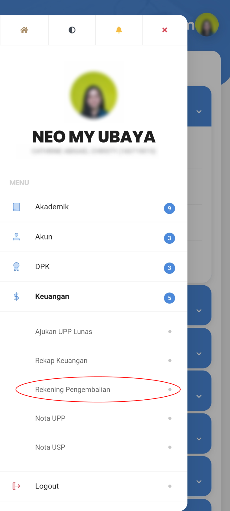 Step 3 - Mendaftarkan Rekening Pengembalian (mobile)