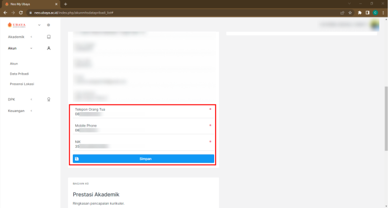 Step 4 - Mengubah Data Pribadi (NEO)